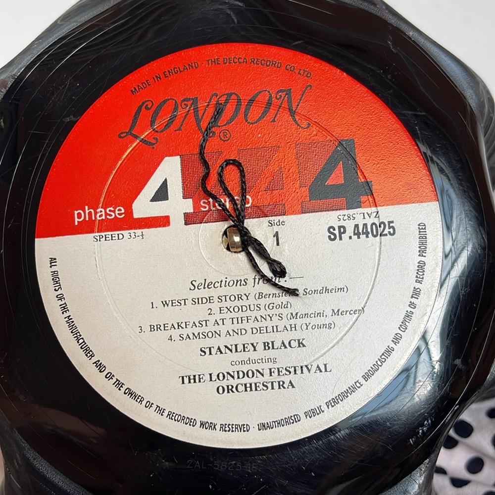 Melted Record Drawstring Polka Dot bag: LONDON Festival Orchestra - RARE Vintage - Picture 6 of 9